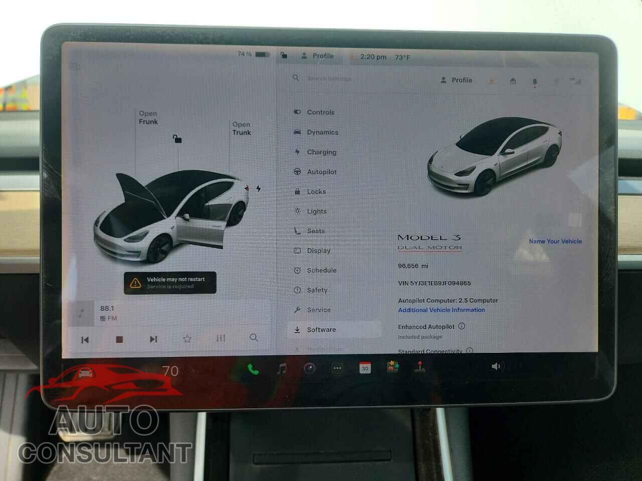 TESLA MODEL 3 2018 - 5YJ3E1EB9JF094865
