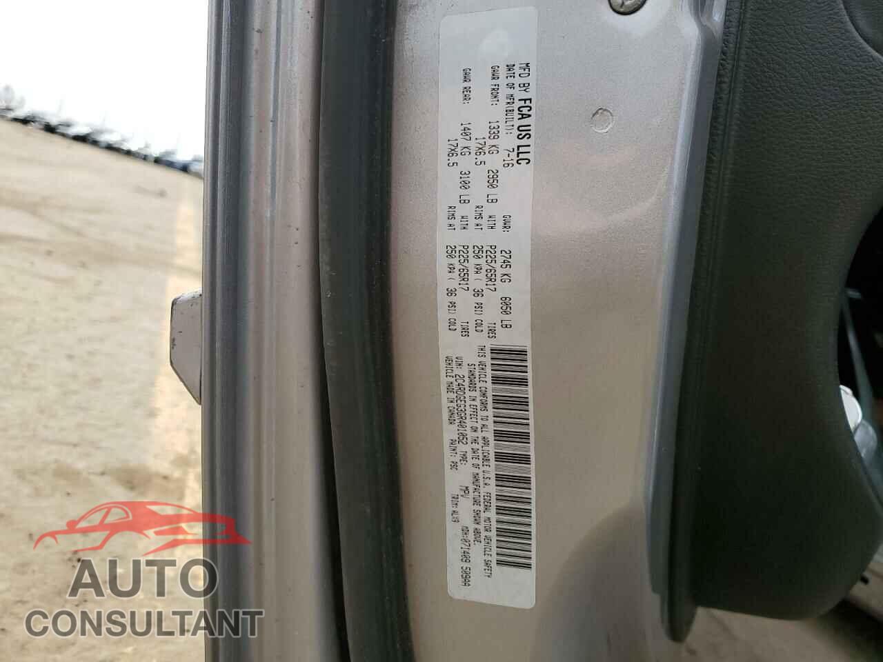 DODGE CARAVAN 2016 - 2C4RDGEG3GR401052
