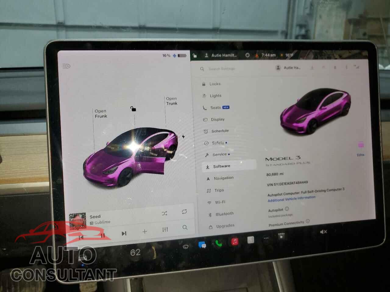 TESLA MODEL 3 2019 - 5YJ3E1EA5KF484449