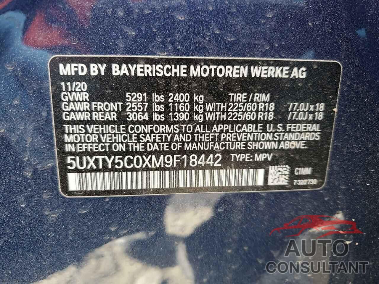BMW X3 2021 - 5UXTY5C0XM9F18442