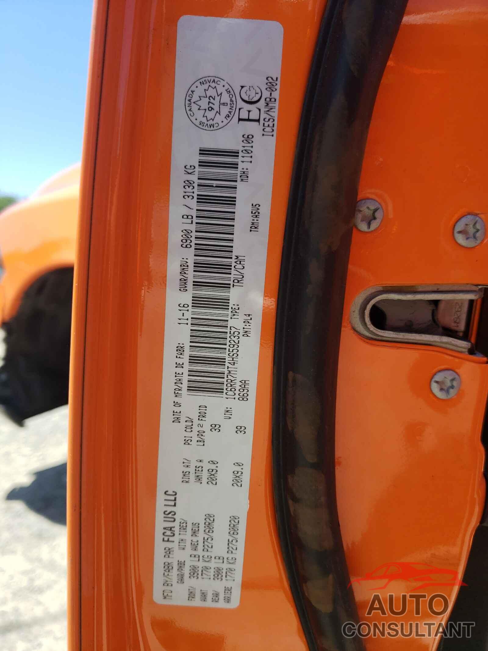 RAM 1500 2017 - 1C6RR7MT4HS592357