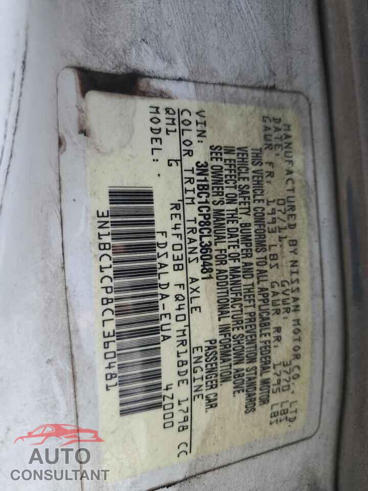 NISSAN VERSA 2012 - 3N1BC1CP8CL360481