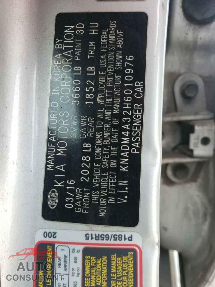 KIA RIO 2017 - KNADM4A32H6010976