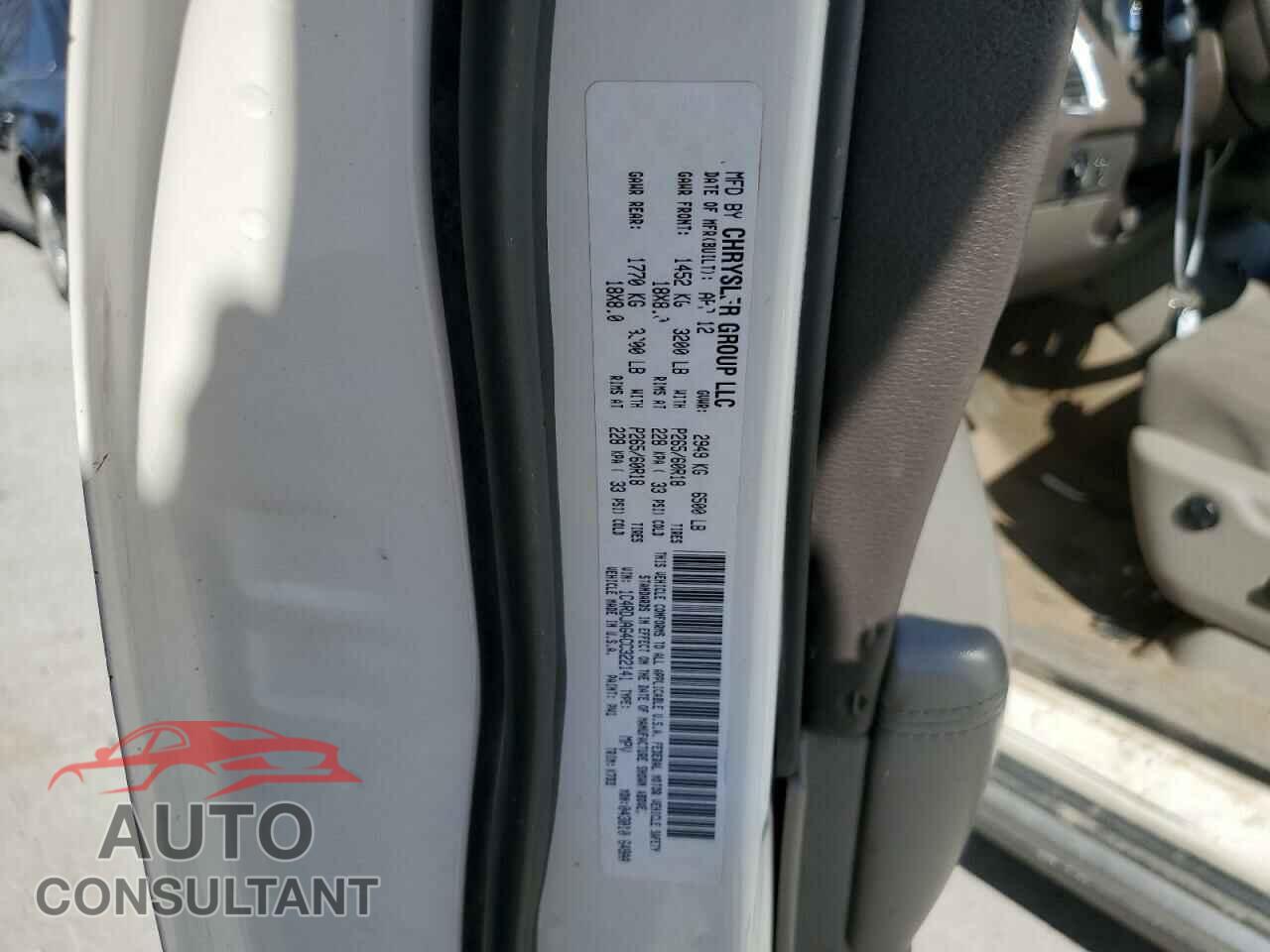 DODGE DURANGO 2012 - 1C4RDJAG4CC322141