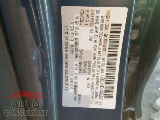MAZDA 3 2017 - 3MZBN1V73HM100511