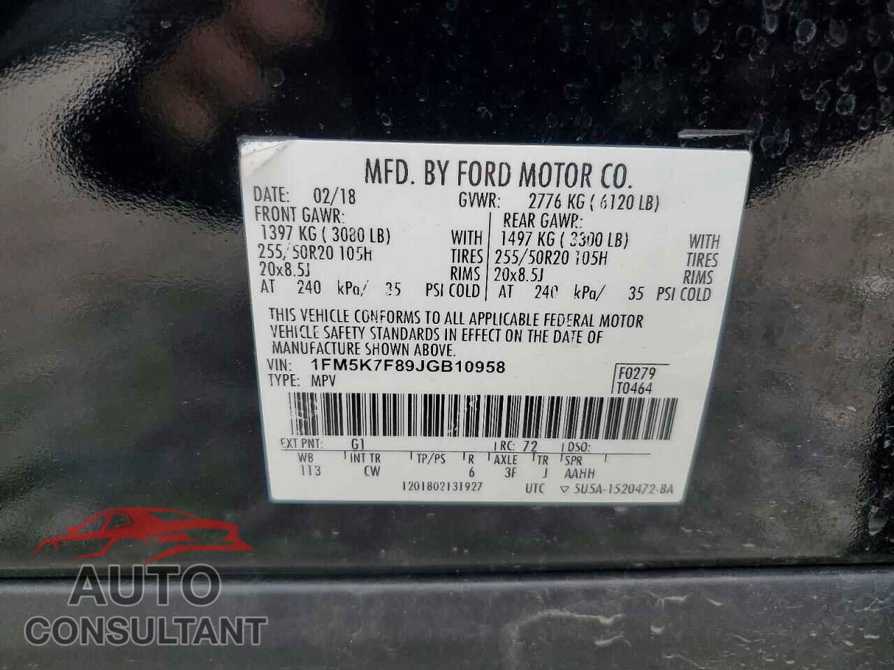 FORD EXPLORER 2018 - 1FM5K7F89JGB10958