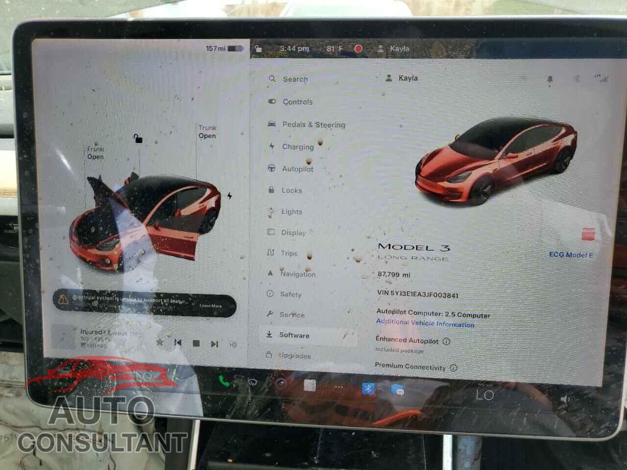 TESLA MODEL 3 2018 - 5YJ3E1EA3JF003841