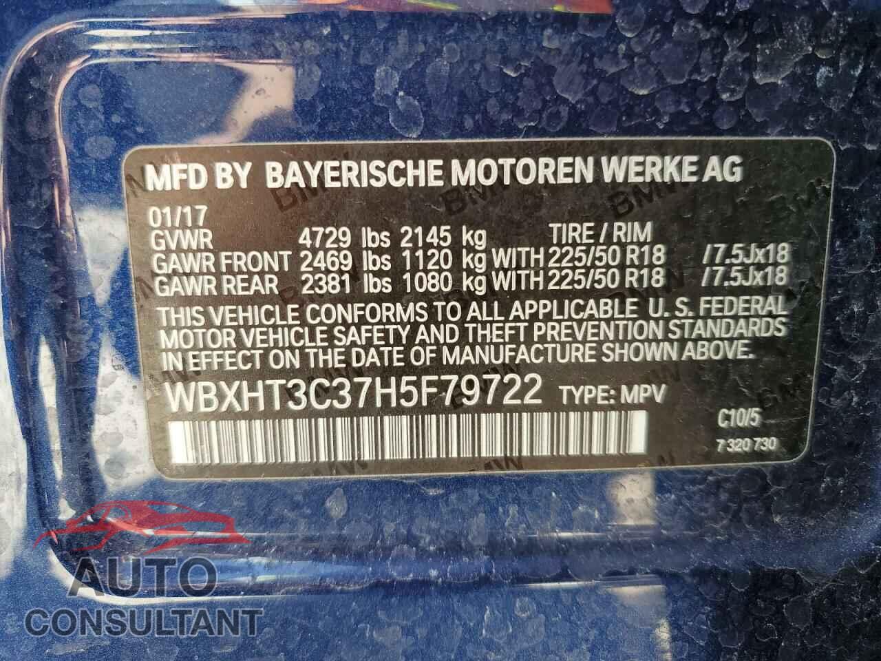 BMW X1 2017 - WBXHT3C37H5F79722