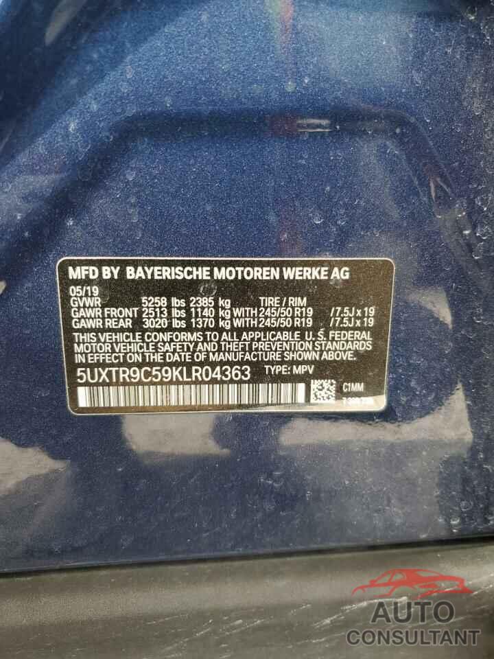 BMW X3 2019 - 5UXTR9C59KLR04363