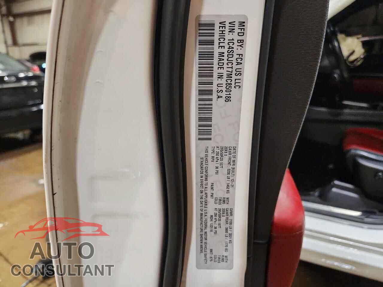 DODGE DURANGO 2021 - 1C4SDJCT7MC850186