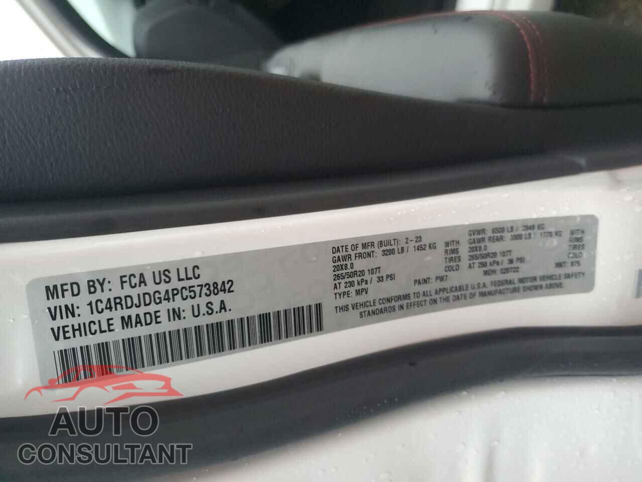 DODGE DURANGO 2023 - 1C4RDJDG4PC573842