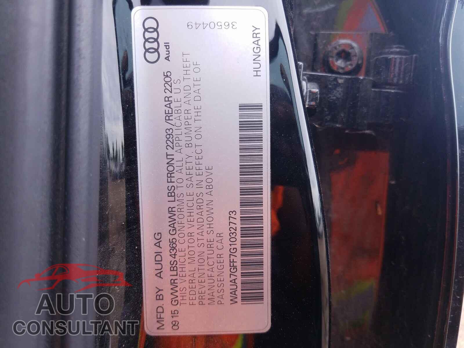 AUDI A3 2016 - WAUA7GFF7G1032773
