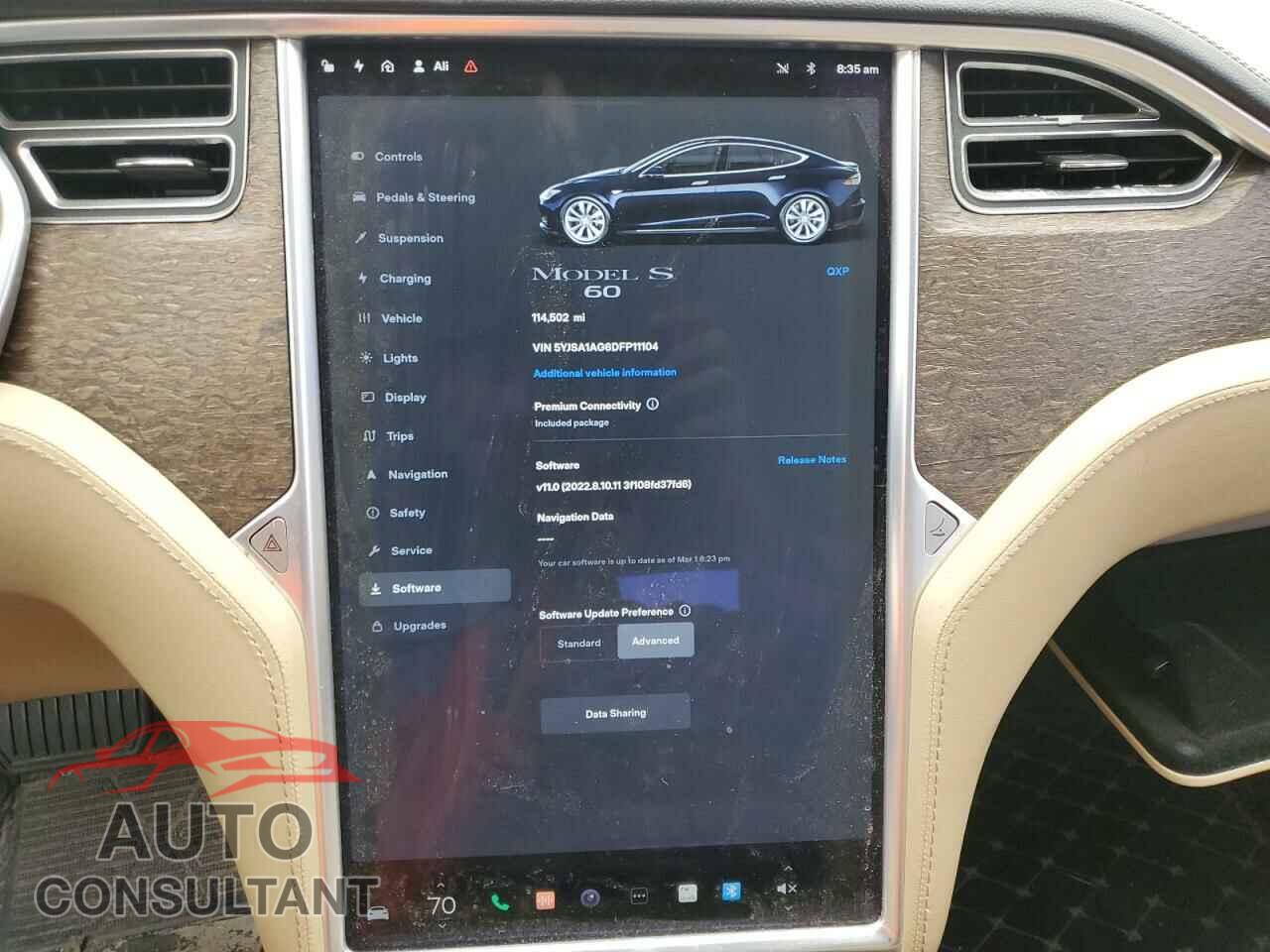 TESLA MODEL S 2013 - 5YJSA1AG6DFP11104