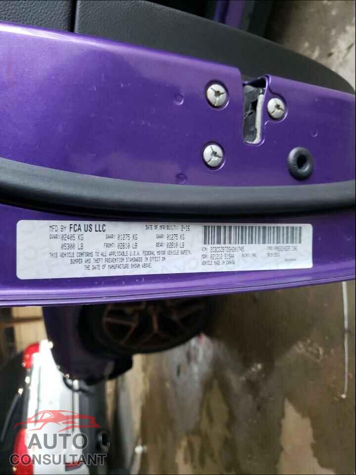 DODGE CHALLENGER 2016 - 2C3CDZBT2GH201745