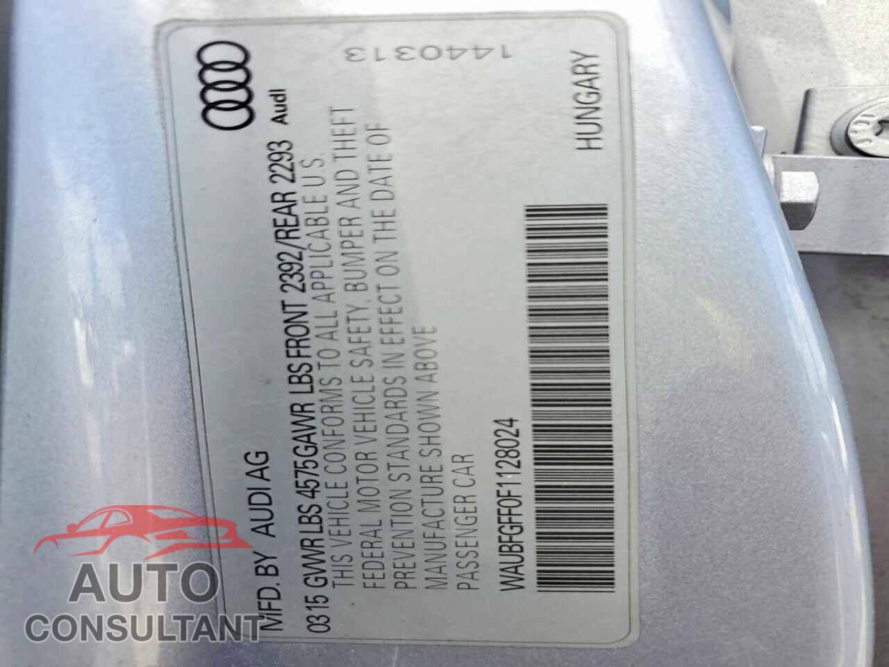 AUDI A3 2015 - WAUBFGFF0F1128024