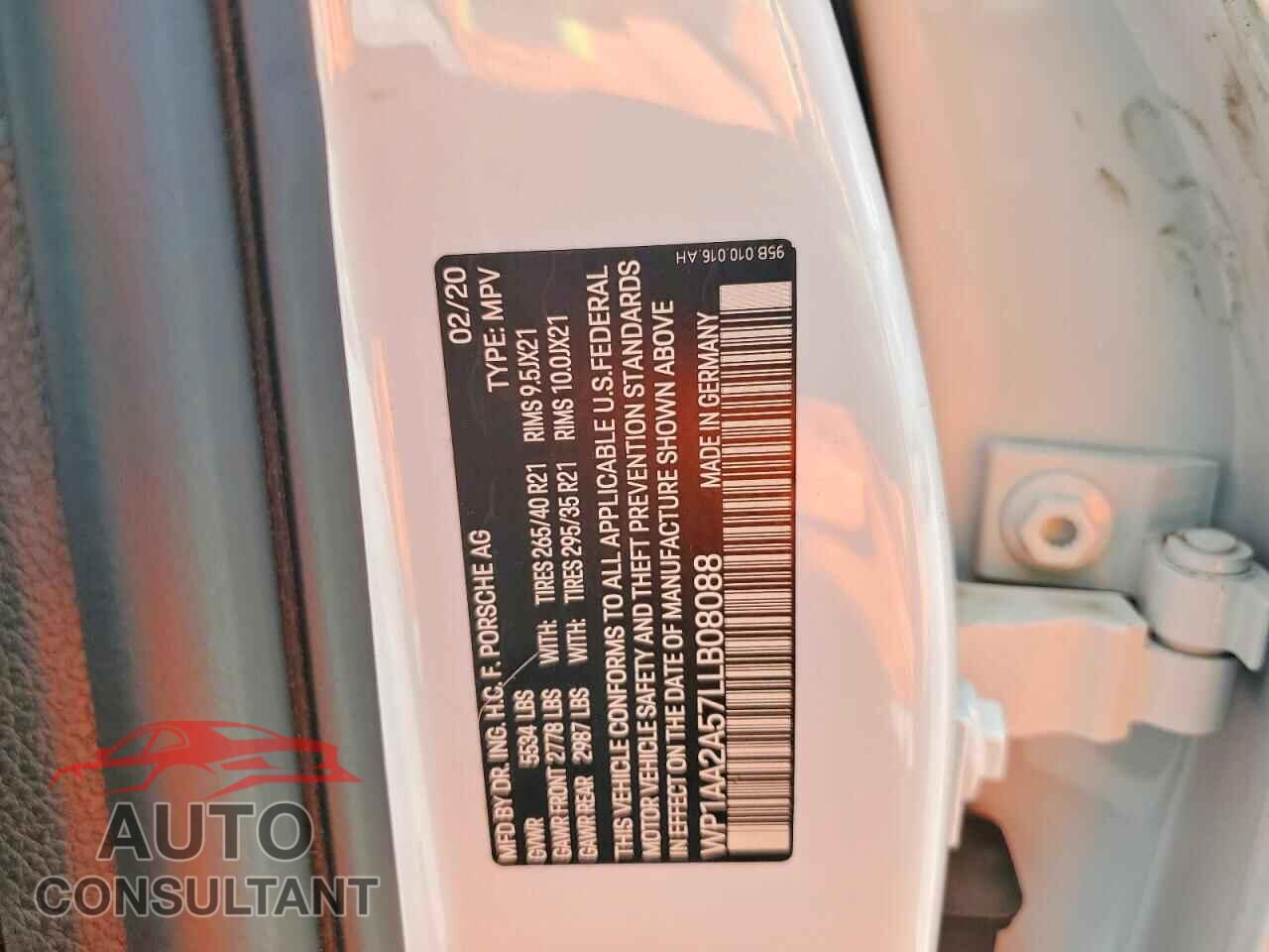 PORSCHE MACAN 2020 - WP1AA2A57LLB08088