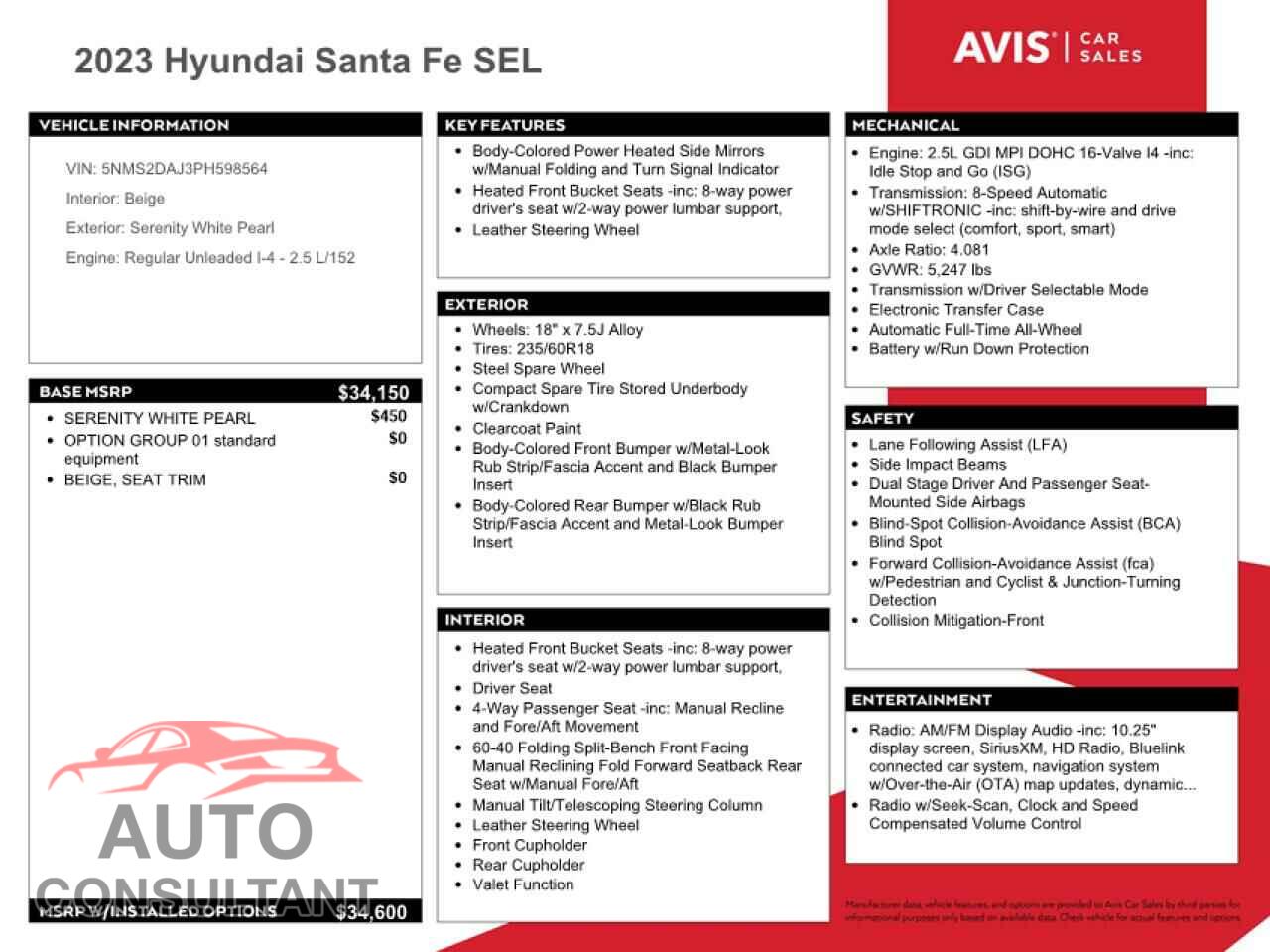 HYUNDAI SANTA FE 2023 - 5NMS2DAJ3PH598564