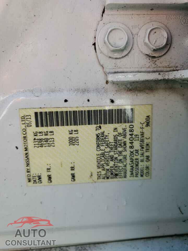 NISSAN MAXIMA 2013 - 1N4AA5AP2DC840480