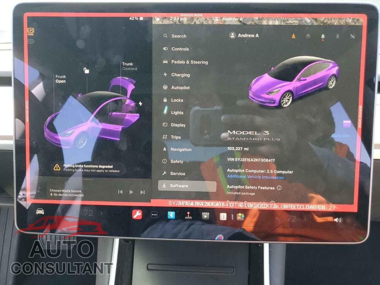 TESLA MODEL 3 2019 - 5YJ3E1EA2KF306417
