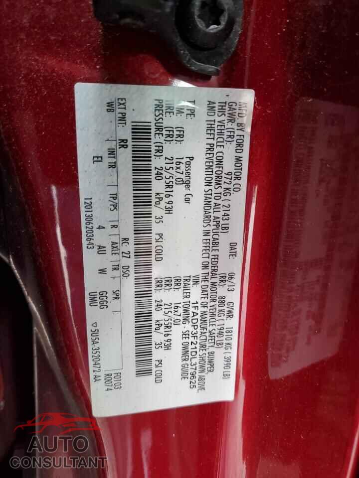 FORD FOCUS 2013 - 1FADP3F21DL379625