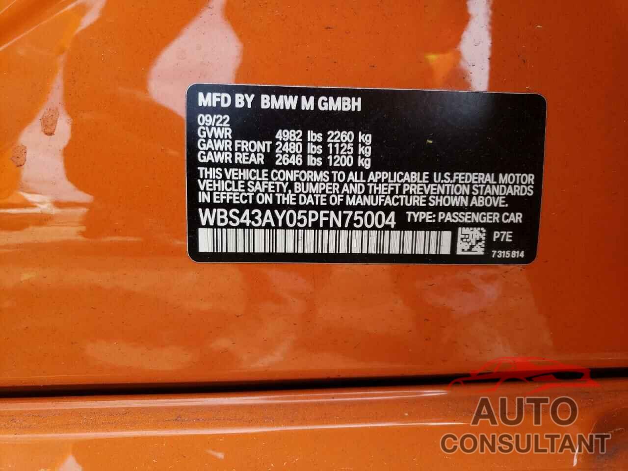 BMW M3 2023 - WBS43AY05PFN75004