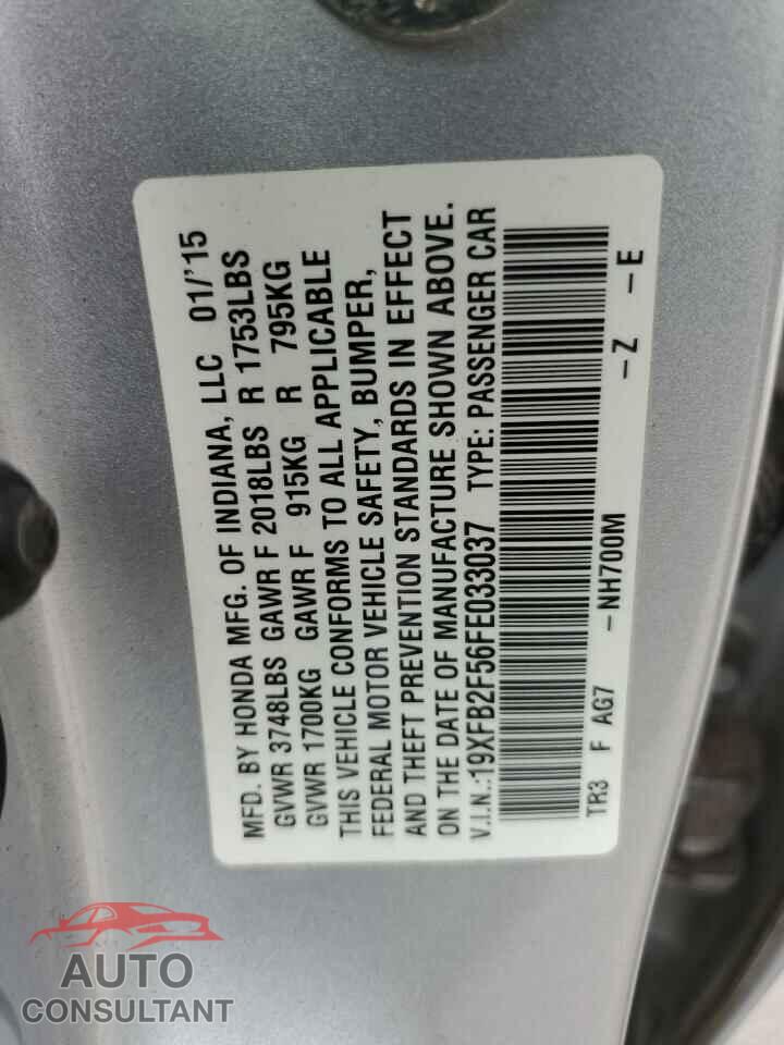 HONDA CIVIC 2015 - 19XFB2F56FE033037