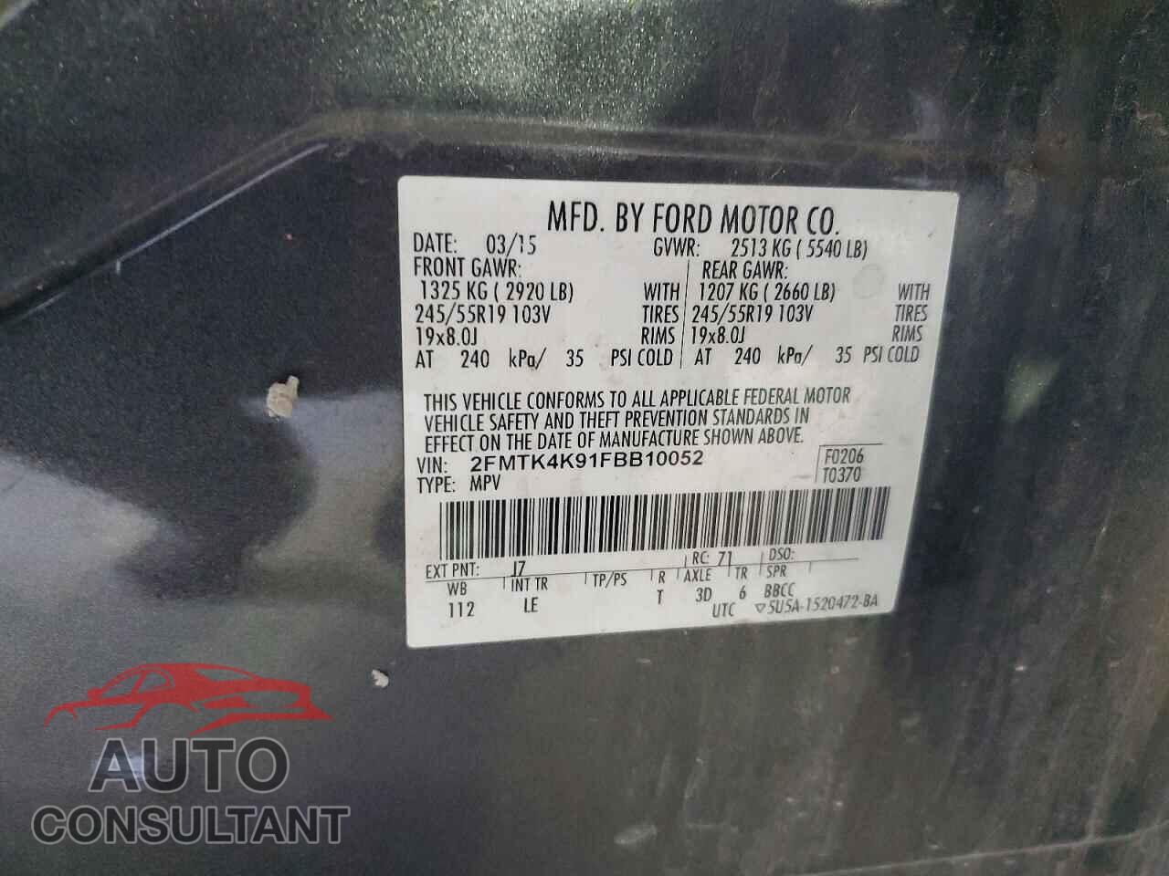 FORD EDGE 2015 - 2FMTK4K91FBB10052