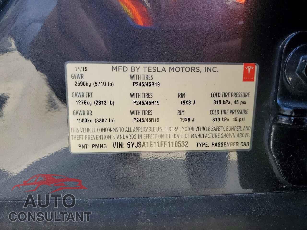 TESLA MODEL S 2015 - 5YJSA1E11FF110532