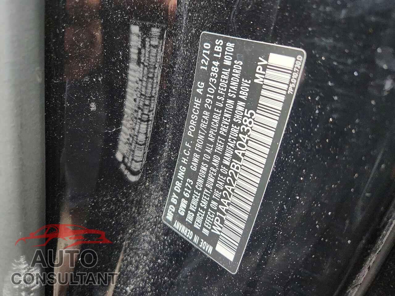 PORSCHE CAYENNE 2011 - WP1AA2A22BLA04385