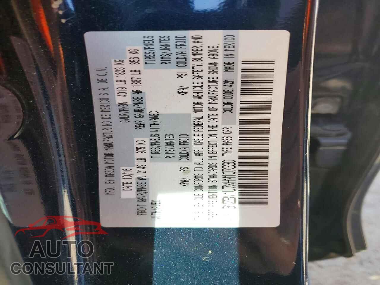 MAZDA 3 2017 - 3MZBN1U7XHM107330
