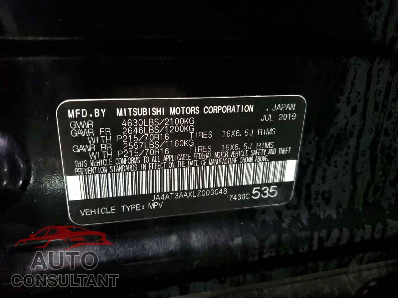 MITSUBISHI ECLIPSE 2020 - JA4AT3AAXLZ003048