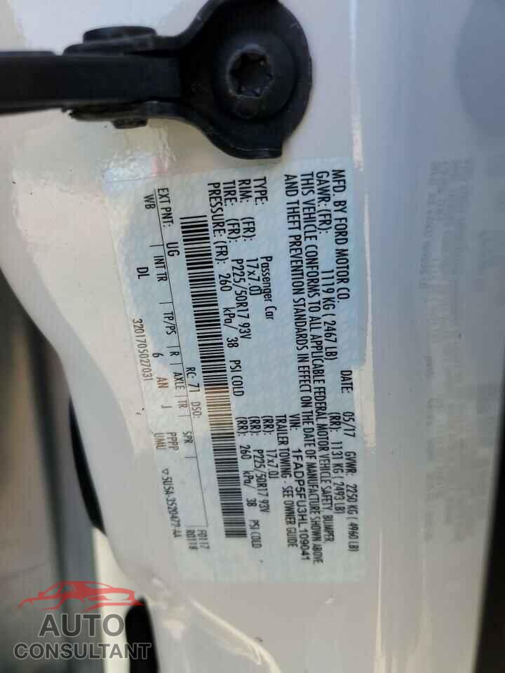 FORD CMAX 2017 - 1FADP5FU3HL109041