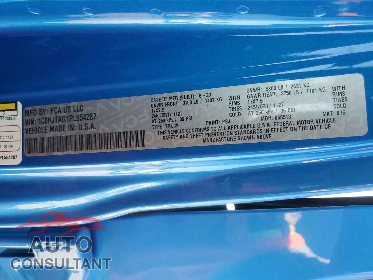 JEEP GLADIATOR 2023 - 1C6HJTAG1PL554287
