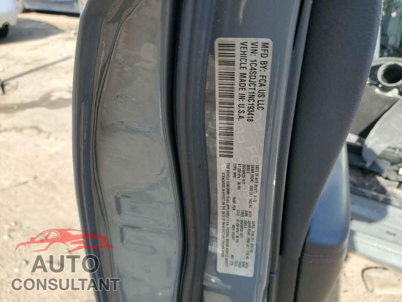 DODGE DURANGO 2022 - 1C4SDJCT1NC193418
