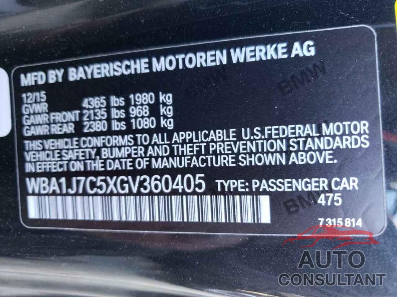 BMW M2 2016 - WBA1J7C5XGV360405