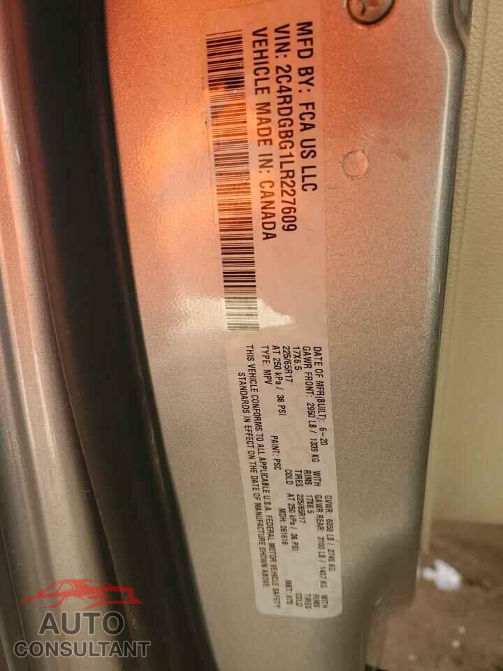 DODGE CARAVAN 2020 - 2C4RDGBG1LR227609