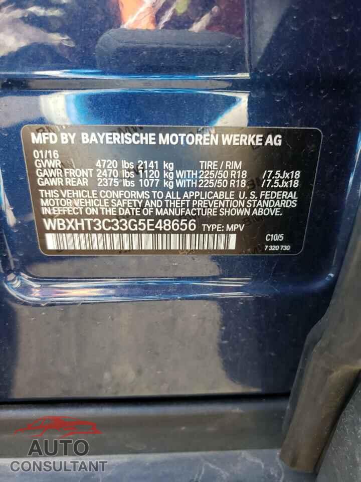 BMW X1 2016 - WBXHT3C33G5E48656