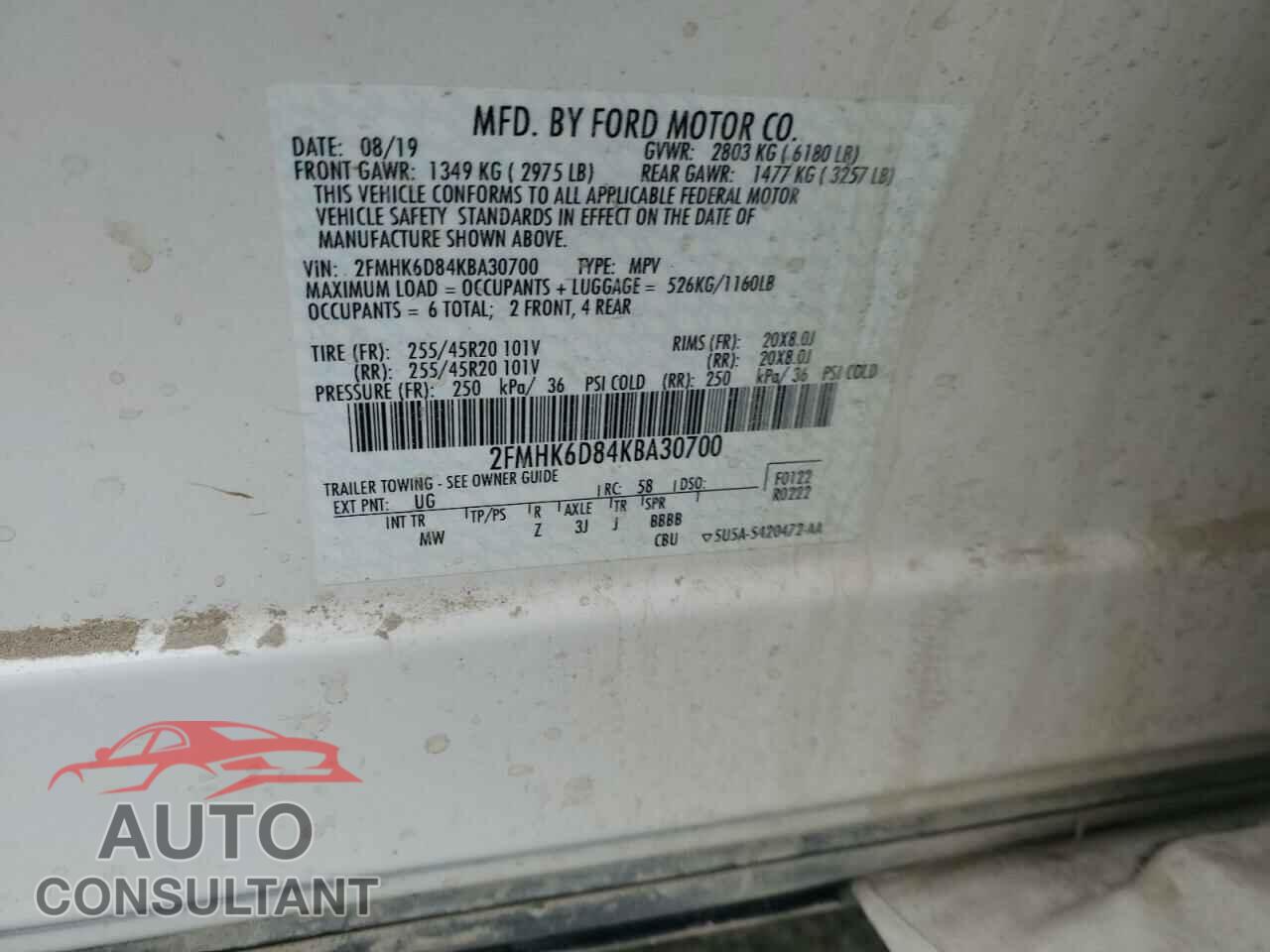 FORD FLEX 2019 - 2FMHK6D84KBA30700