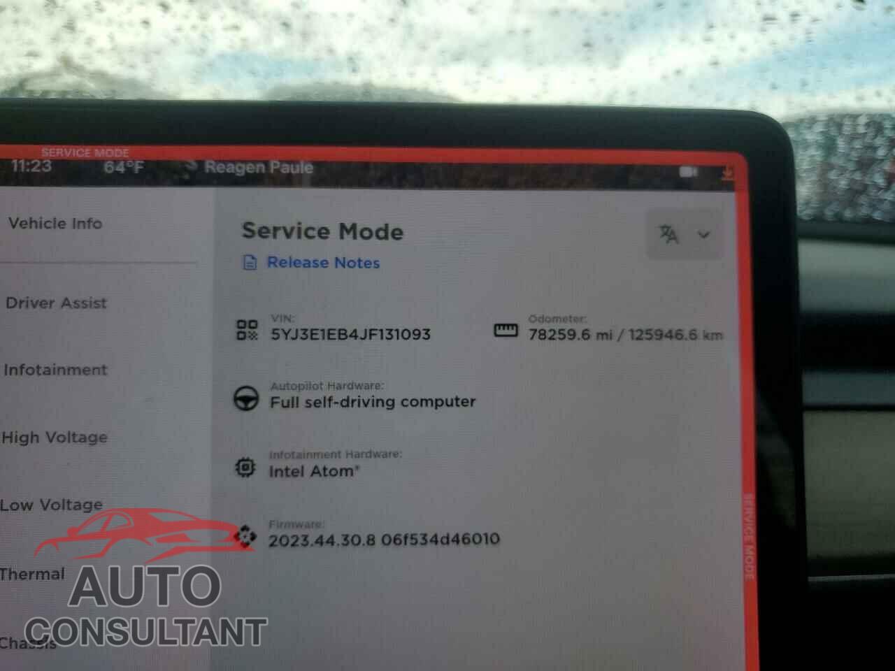 TESLA MODEL 3 2018 - 5YJ3E1EB4JF131093
