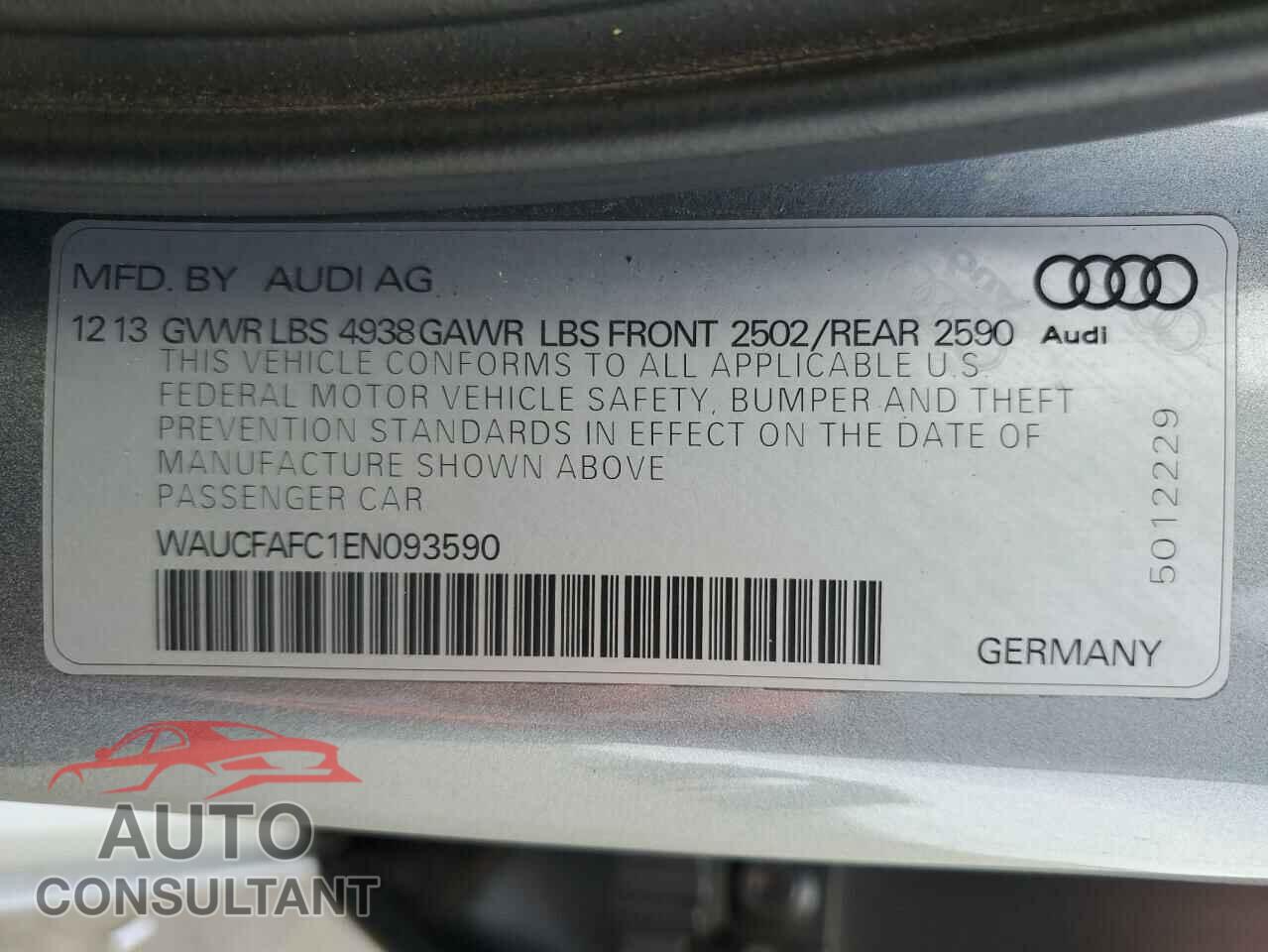 AUDI A6 2014 - WAUCFAFC1EN093590