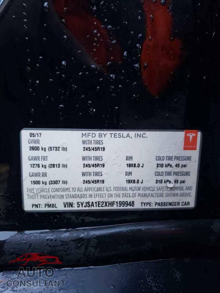 TESLA MODEL S 2017 - 5YJSA1E2XHF199948