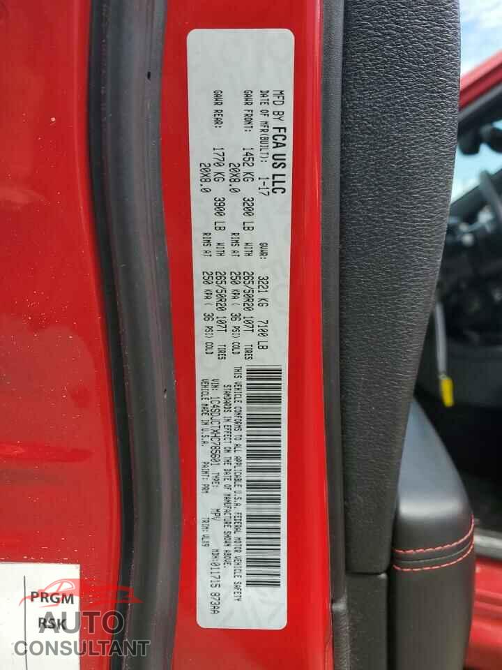 DODGE DURANGO 2017 - 1C4SDJCTXHC785601