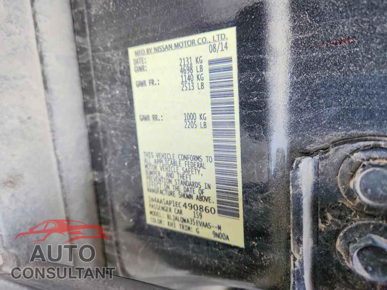 NISSAN MAXIMA 2014 - 1N4AA5AP1EC490860