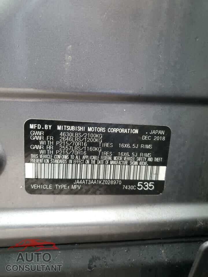 MITSUBISHI ECLIPSE 2019 - JA4AT3AA1KZ028970
