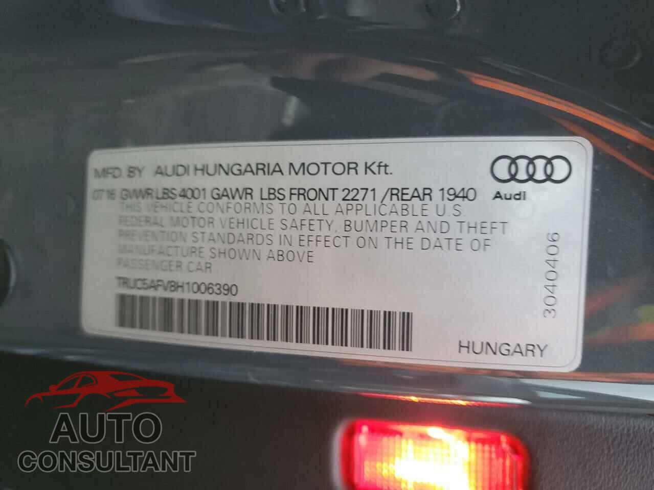 AUDI TT 2017 - TRUC5AFV8H1006390