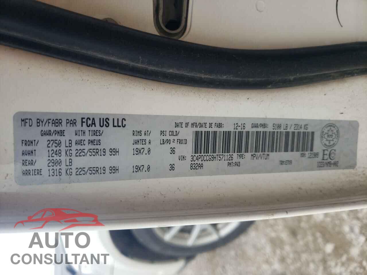 DODGE JOURNEY 2017 - 3C4PDCCG9HT571126