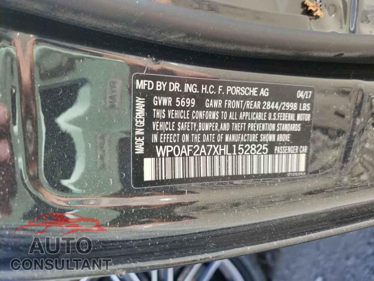 PORSCHE PANAMERA 2017 - WP0AF2A7XHL152825