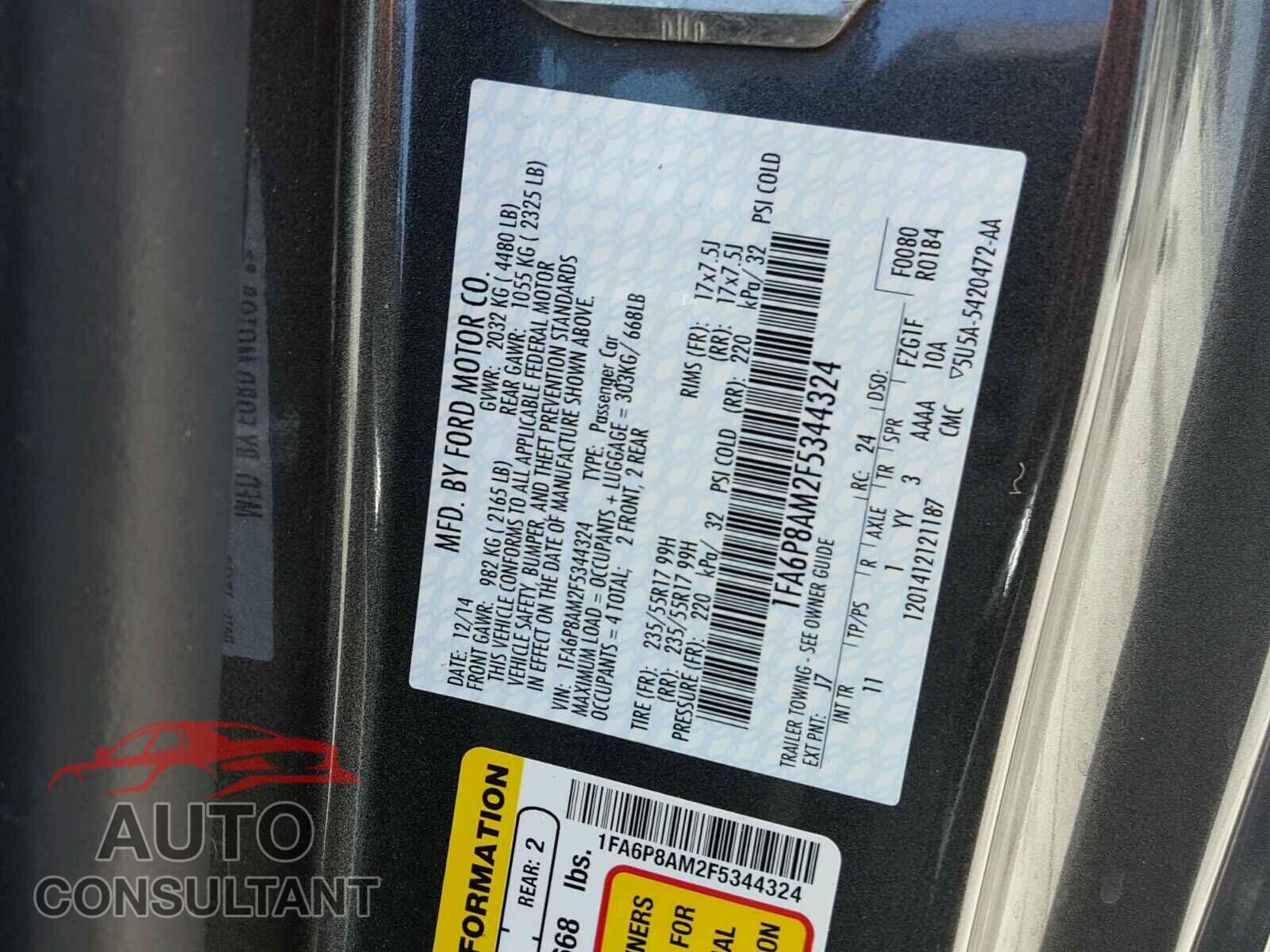FORD MUSTANG 2015 - 1FA6P8AM2F5344324