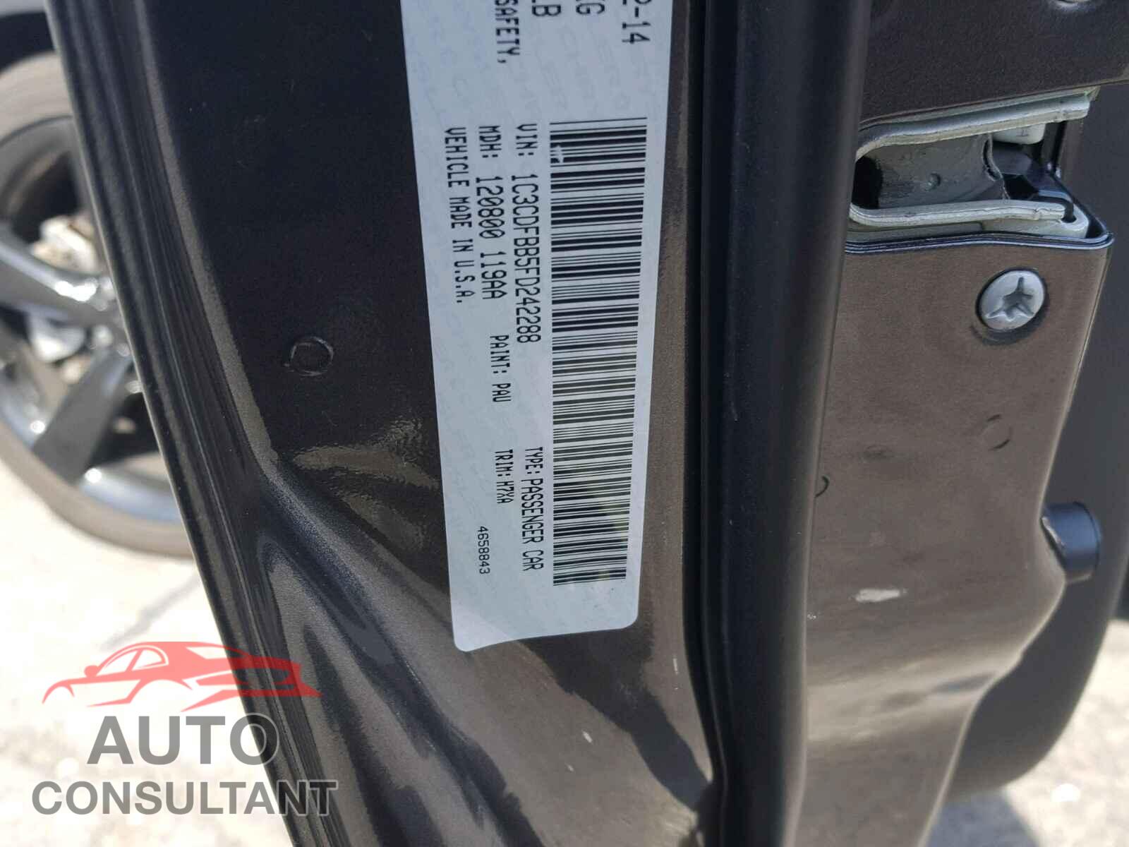 DODGE DART 2015 - 1C3CDFBB5FD242288