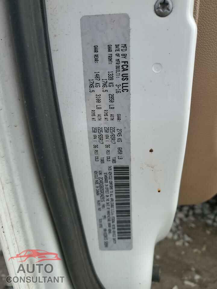 DODGE CARAVAN 2016 - 2C4RDGBG5GR342915